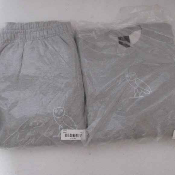 OVO Octobers Very Own Gray 100% Cotton Logo Sweat Tracksuit Size S - Picture 13 of 13